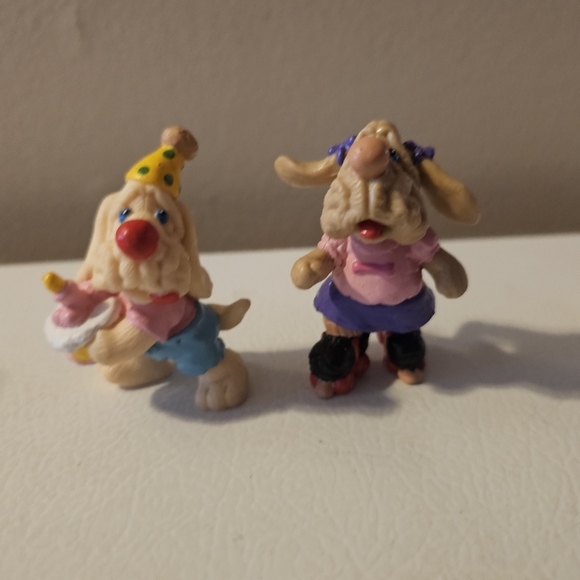 Vintage 1980s Wrinkles the Dog figures Ganz Bros Set of 6 - Picture 6 of 9